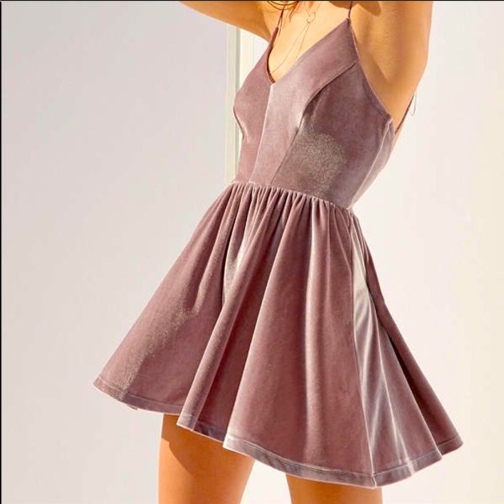 Urban outfitters silence + noise velvet playsuit